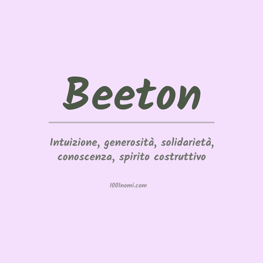 Significato del nome Beeton