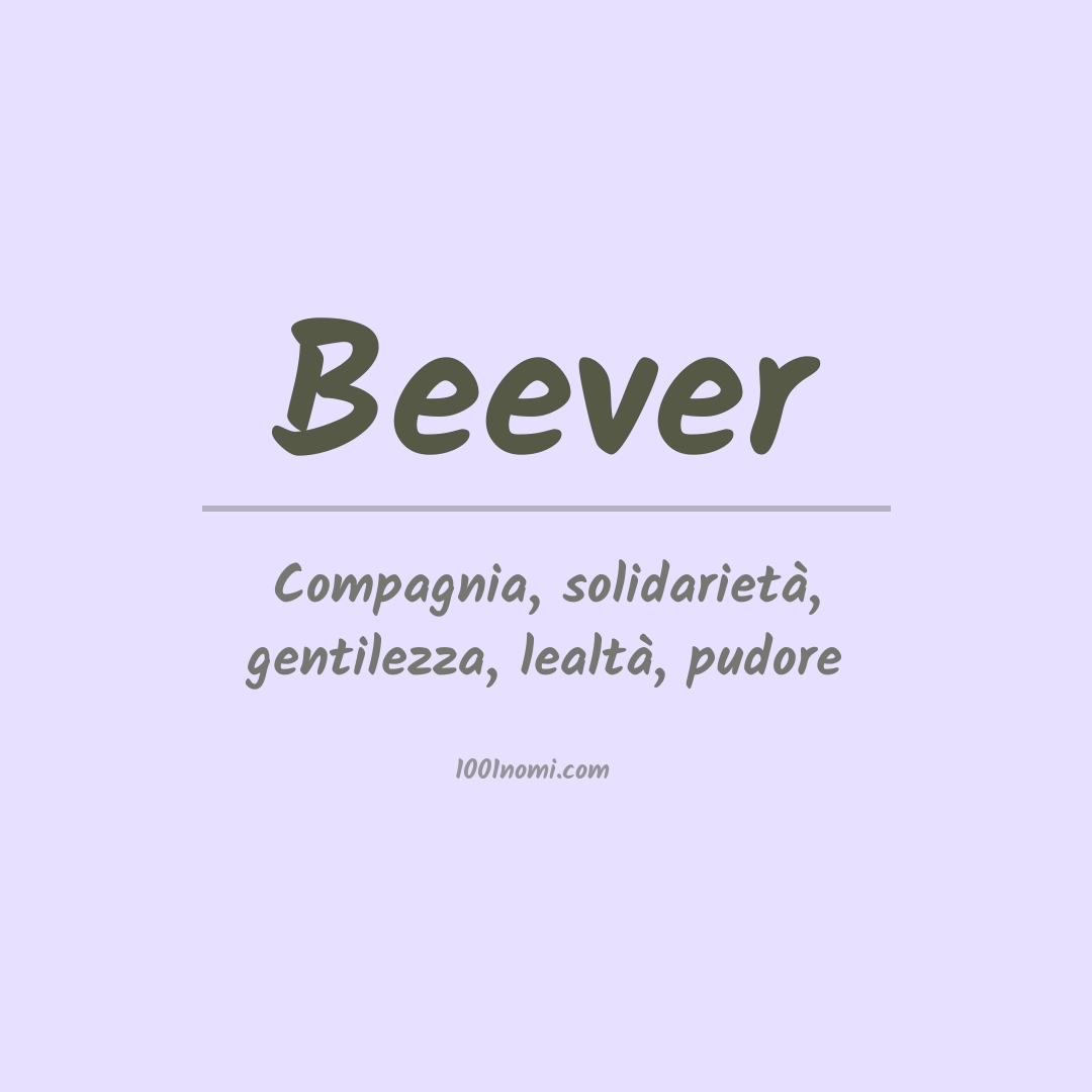 Significato del nome Beever