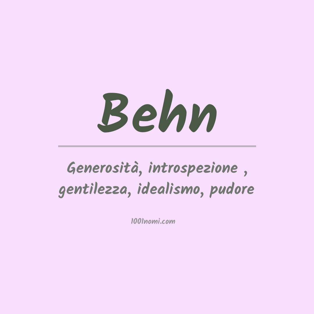 Significato del nome Behn