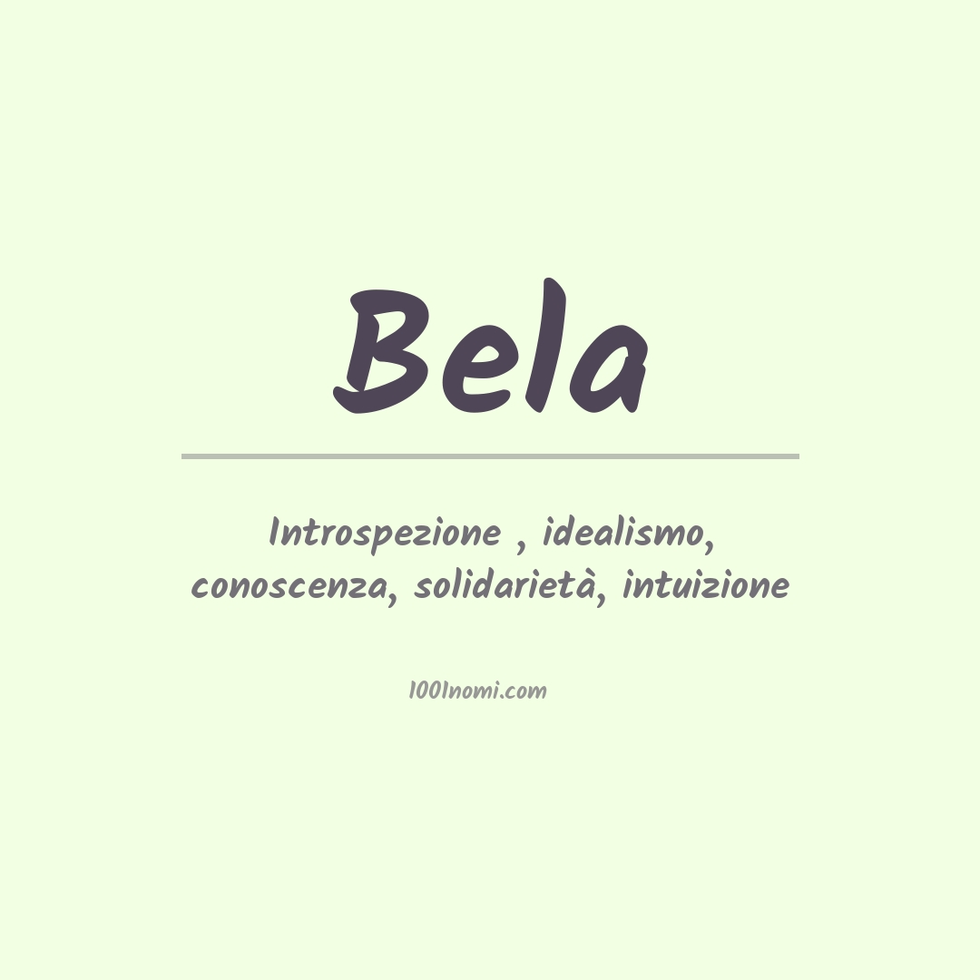 Significato del nome Bela