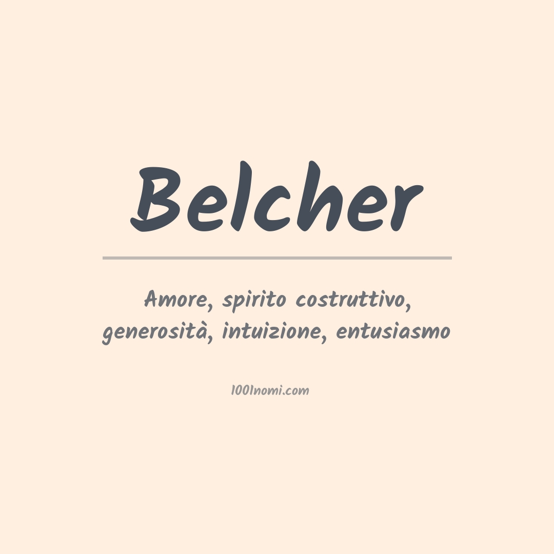 Significato del nome Belcher Significato del nome Belcher