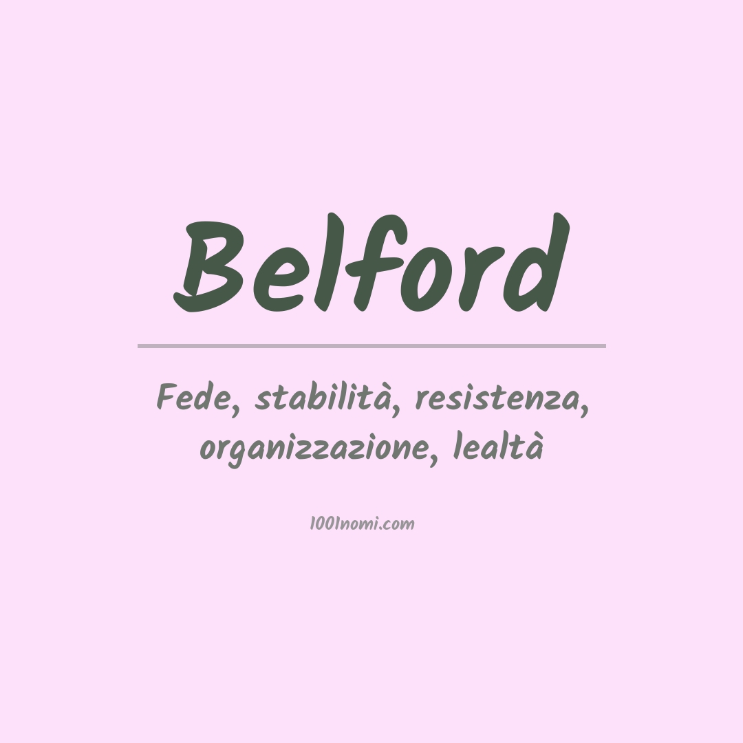 Significato del nome Belford