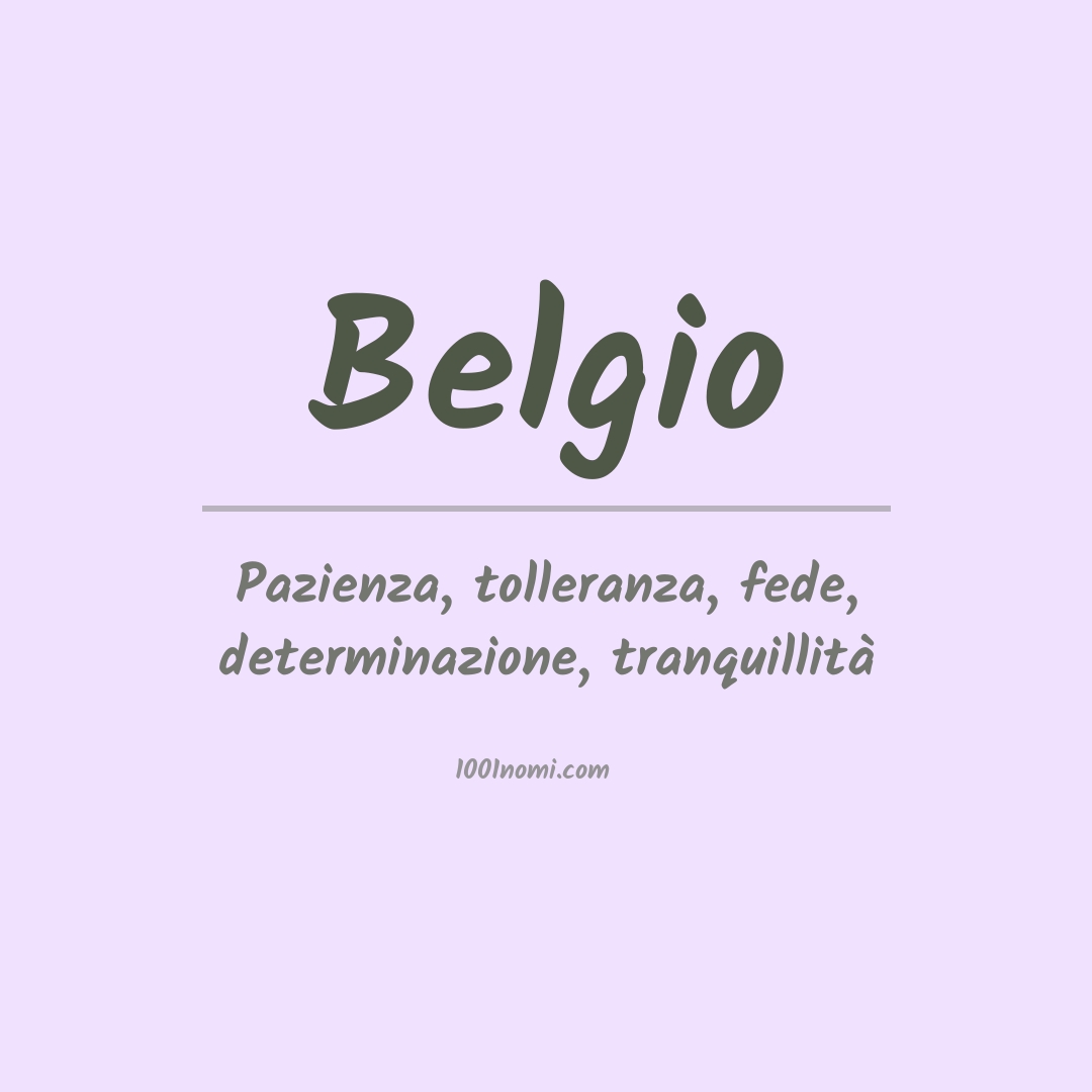 Significato del nome Belgio