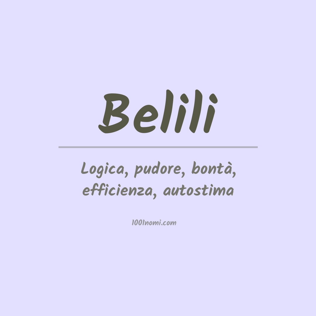 Significato del nome Belili Significato del nome Belili