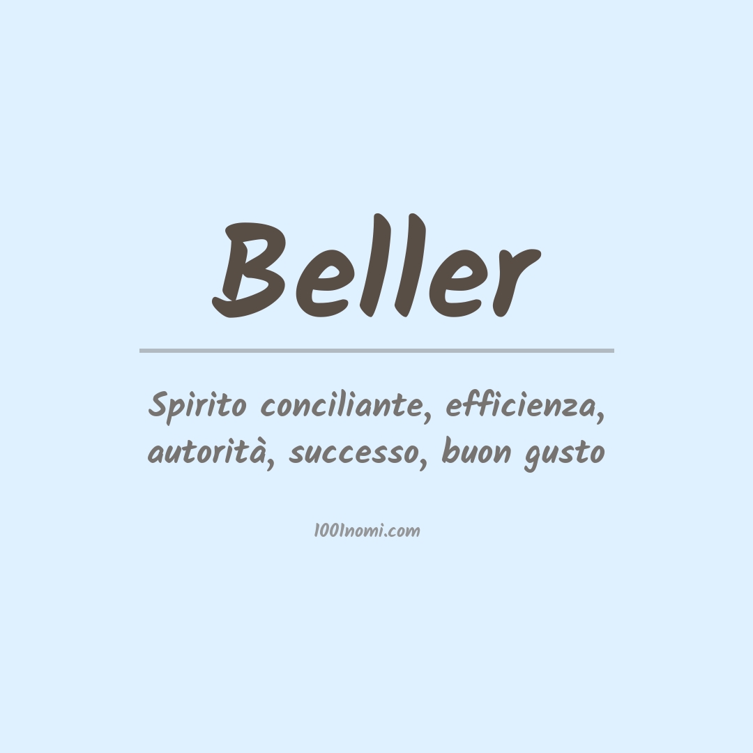 Significato del nome Beller