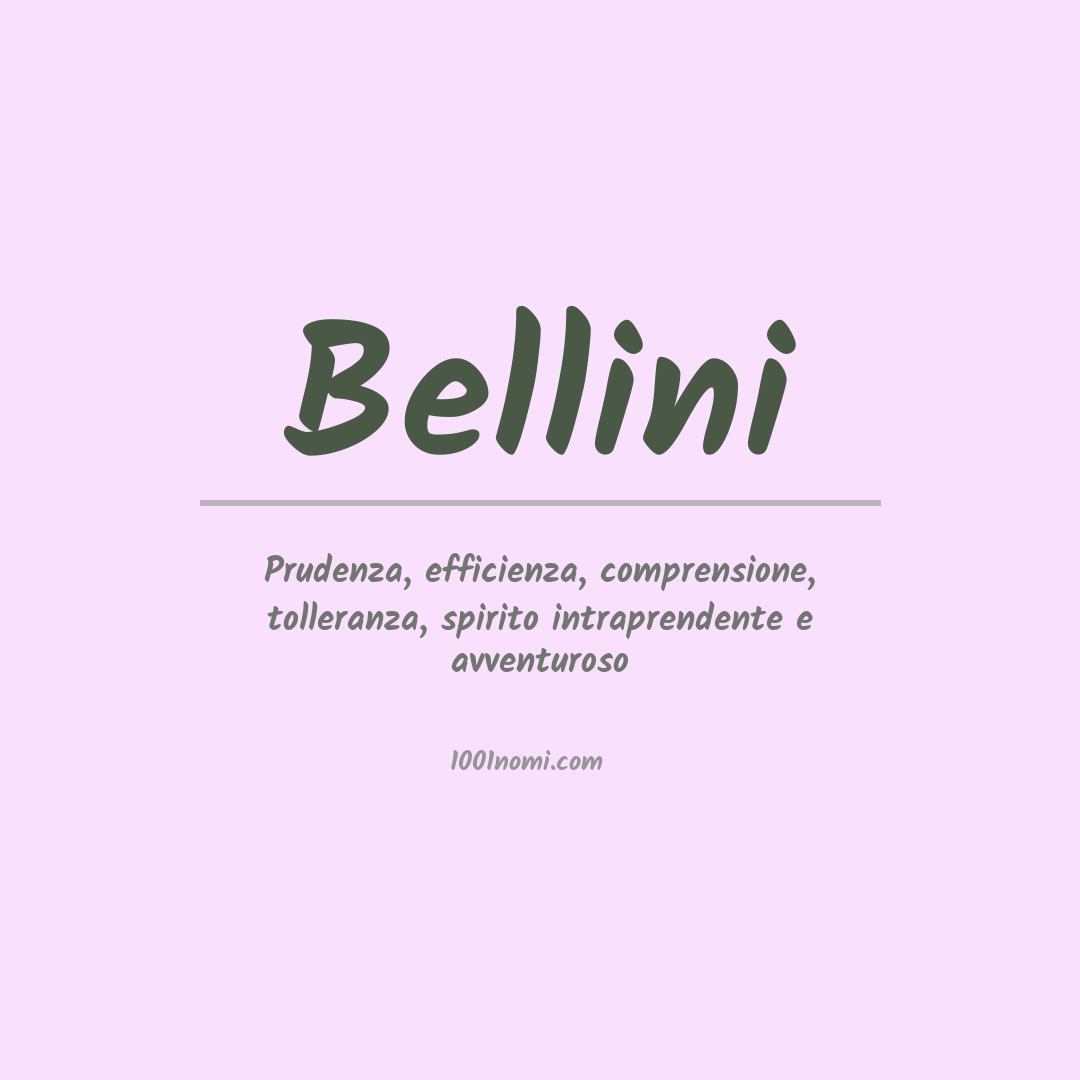 Significato del nome Bellini