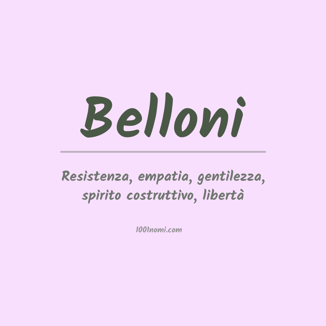 Significato del nome Belloni