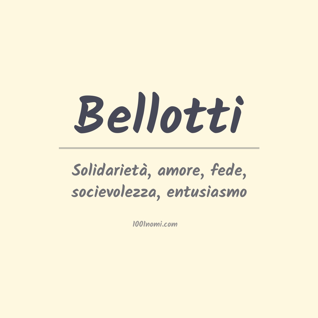 Significato del nome Bellotti