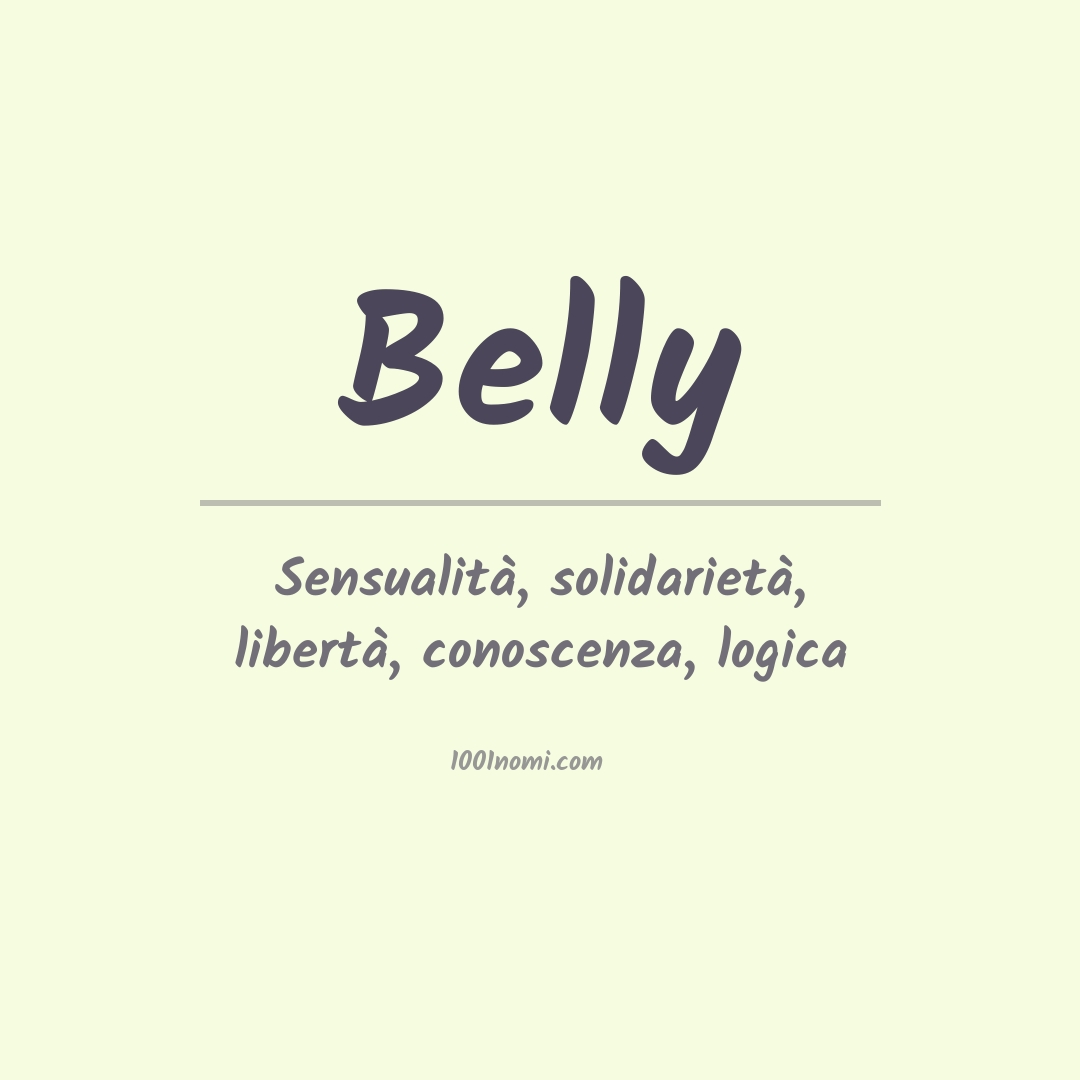Significato del nome Belly