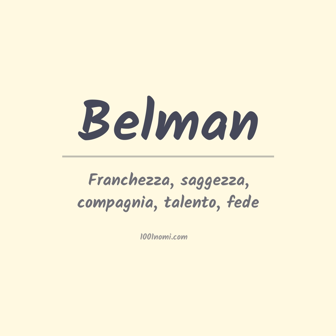 Significato del nome Belman