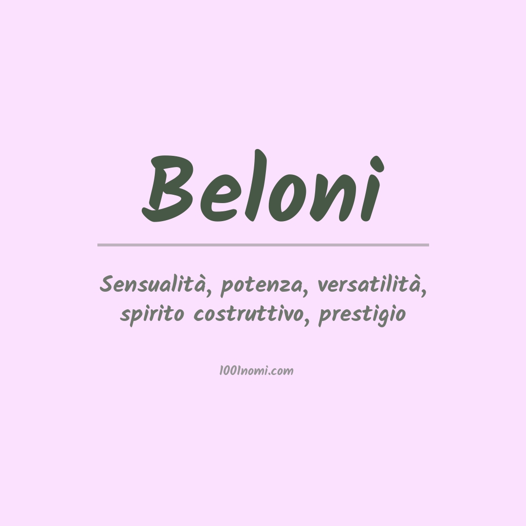 Significato del nome Beloni