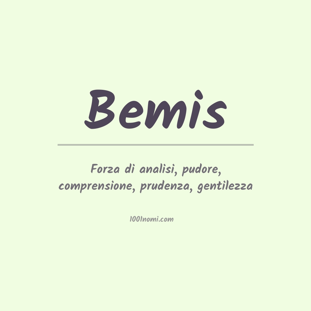 Significato del nome Bemis Significato del nome Bemis