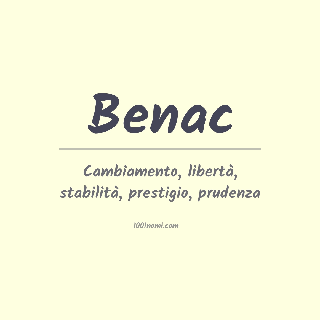 Significato del nome Benac