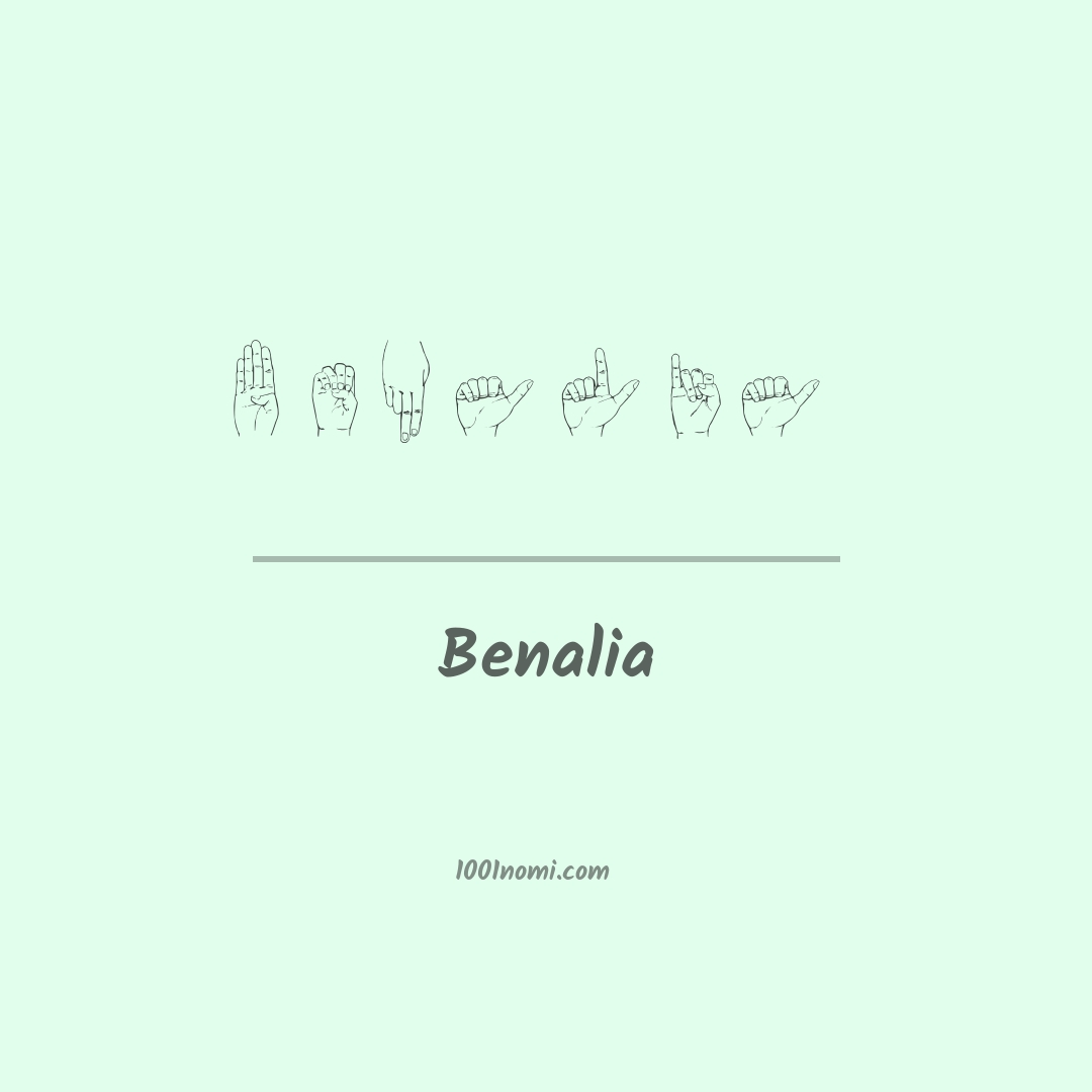 Benalia nella lingua dei segni Benalia nella lingua dei segni