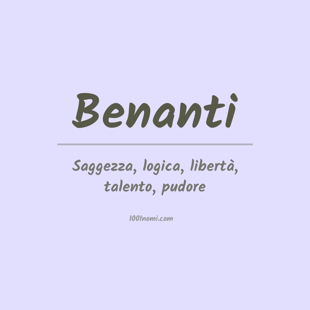 Significato del nome Benanti