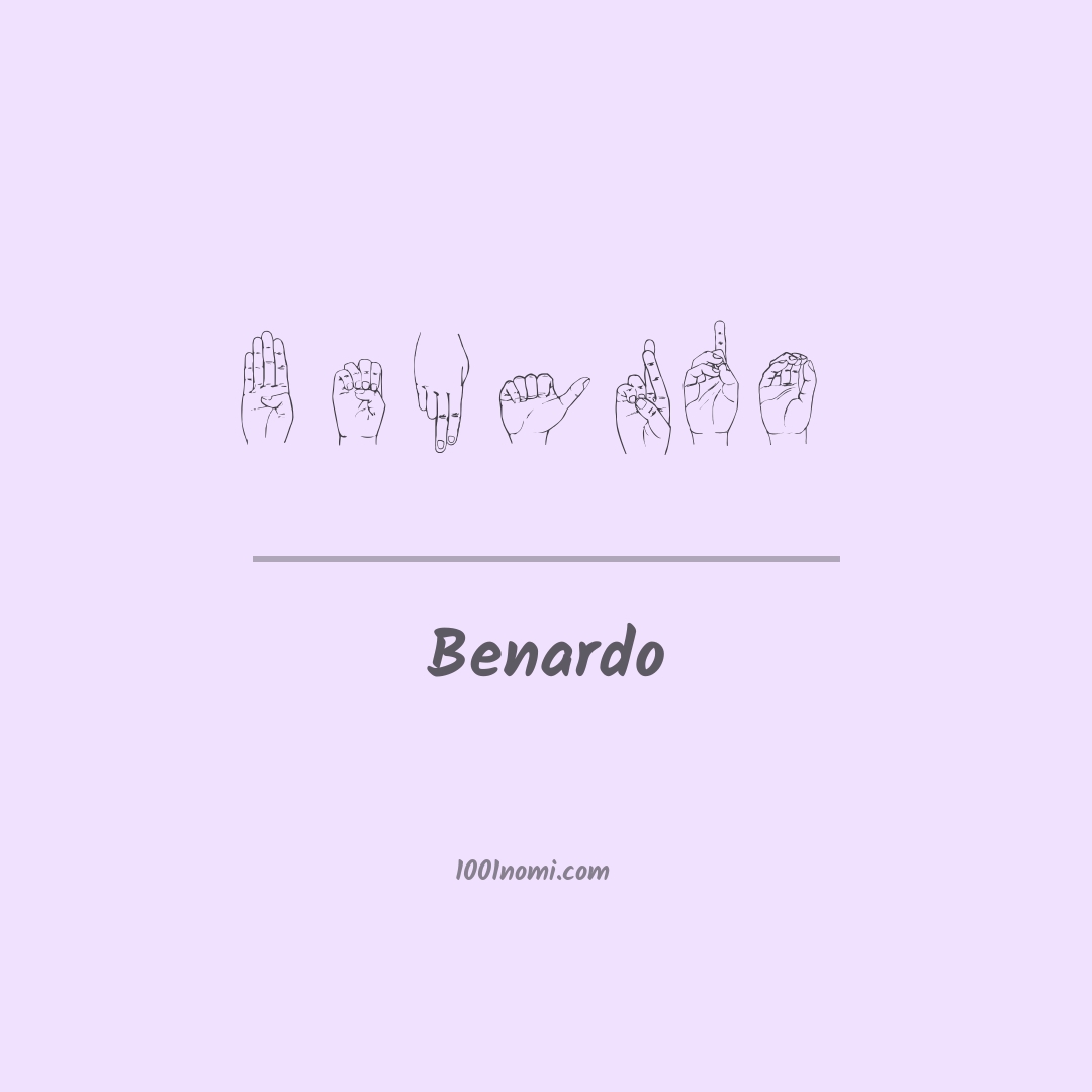 Benardo nella lingua dei segni Benardo nella lingua dei segni