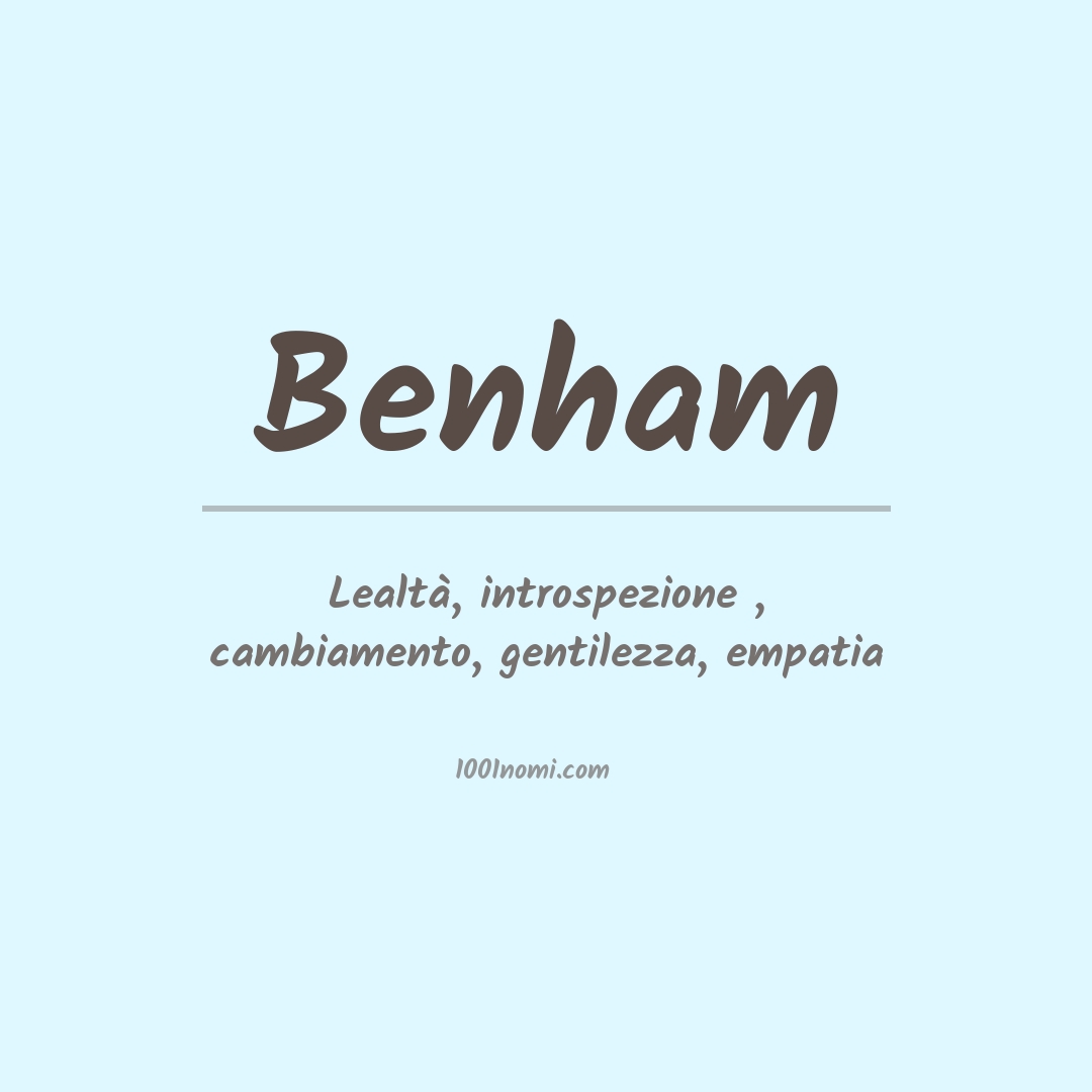 Significato del nome Benham