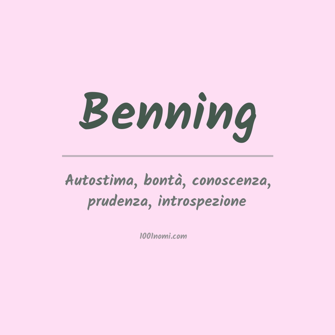 Significato del nome Benning