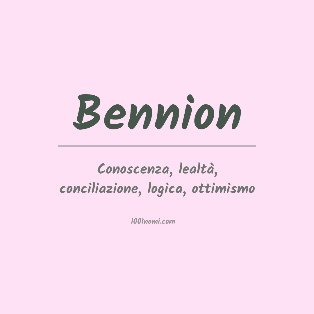 Significato del nome Bennion