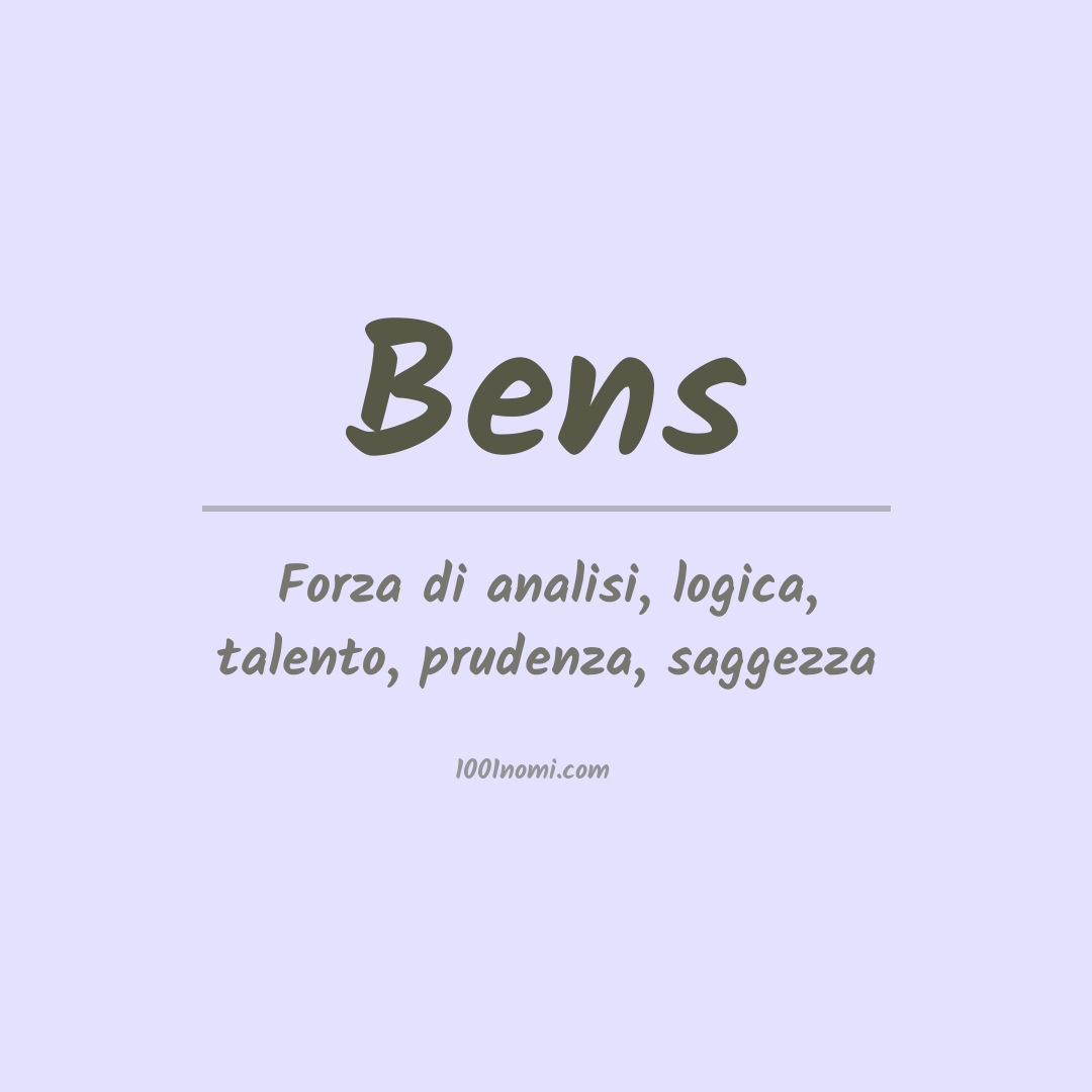 Significato del nome Bens