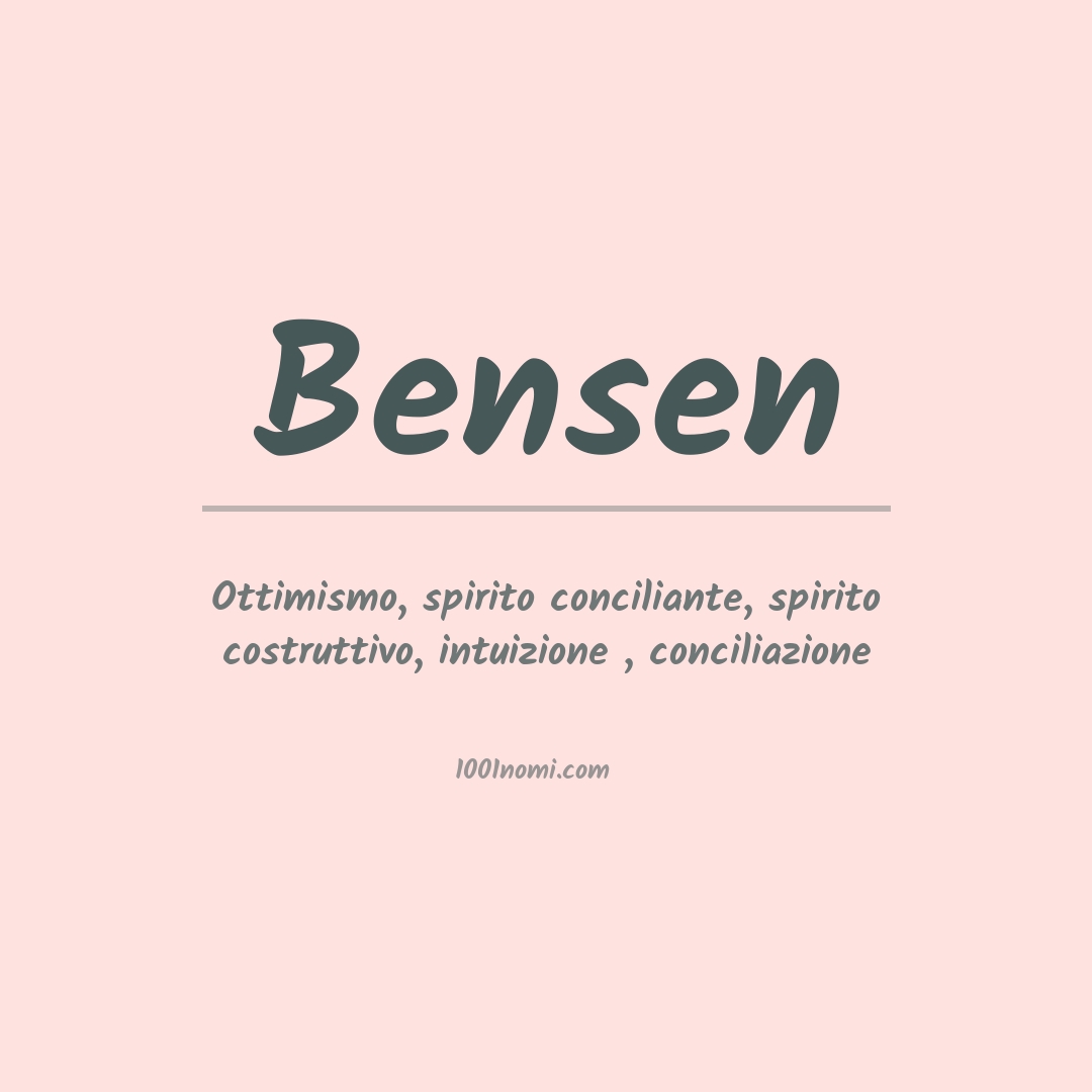 Significato del nome Bensen