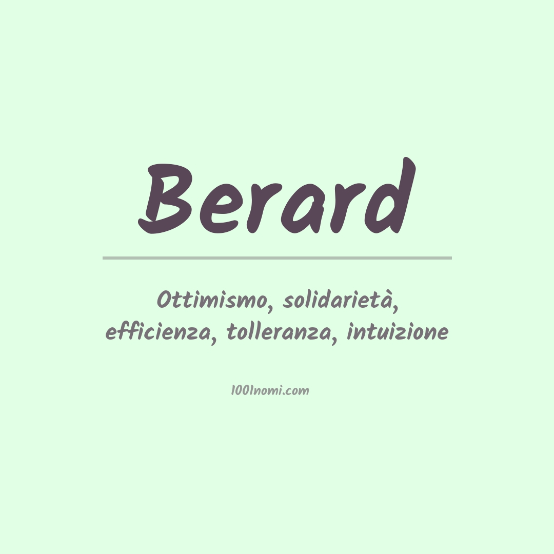 Significato del nome Berard