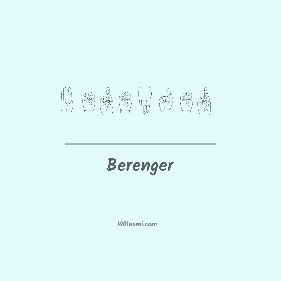 Berenger nella lingua dei segni Berenger nella lingua dei segni
