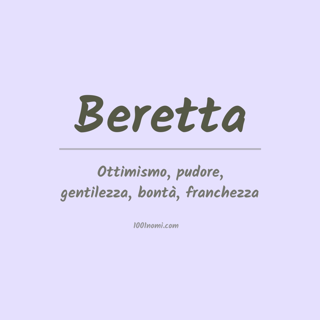 Significato del nome Beretta