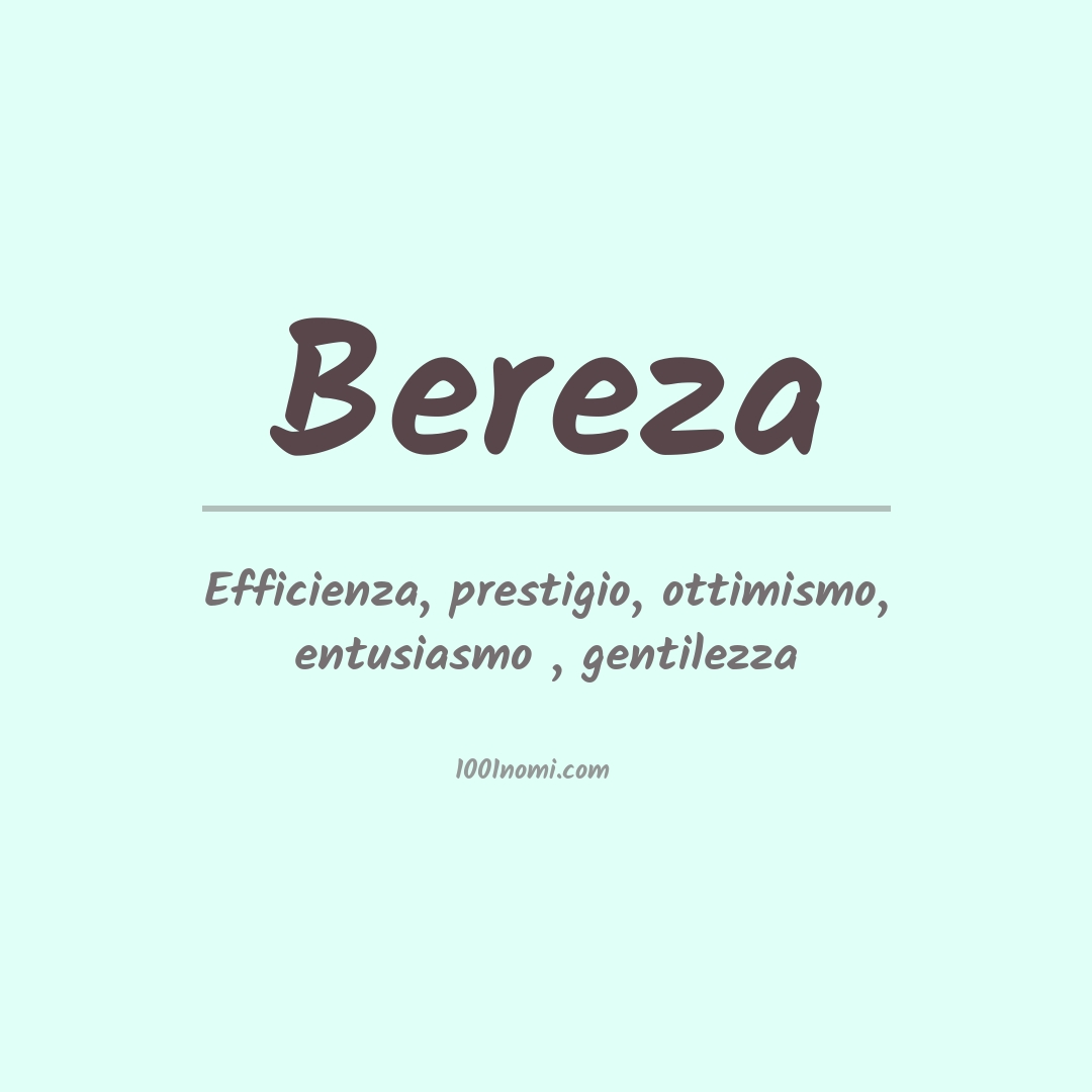 Significato del nome Bereza