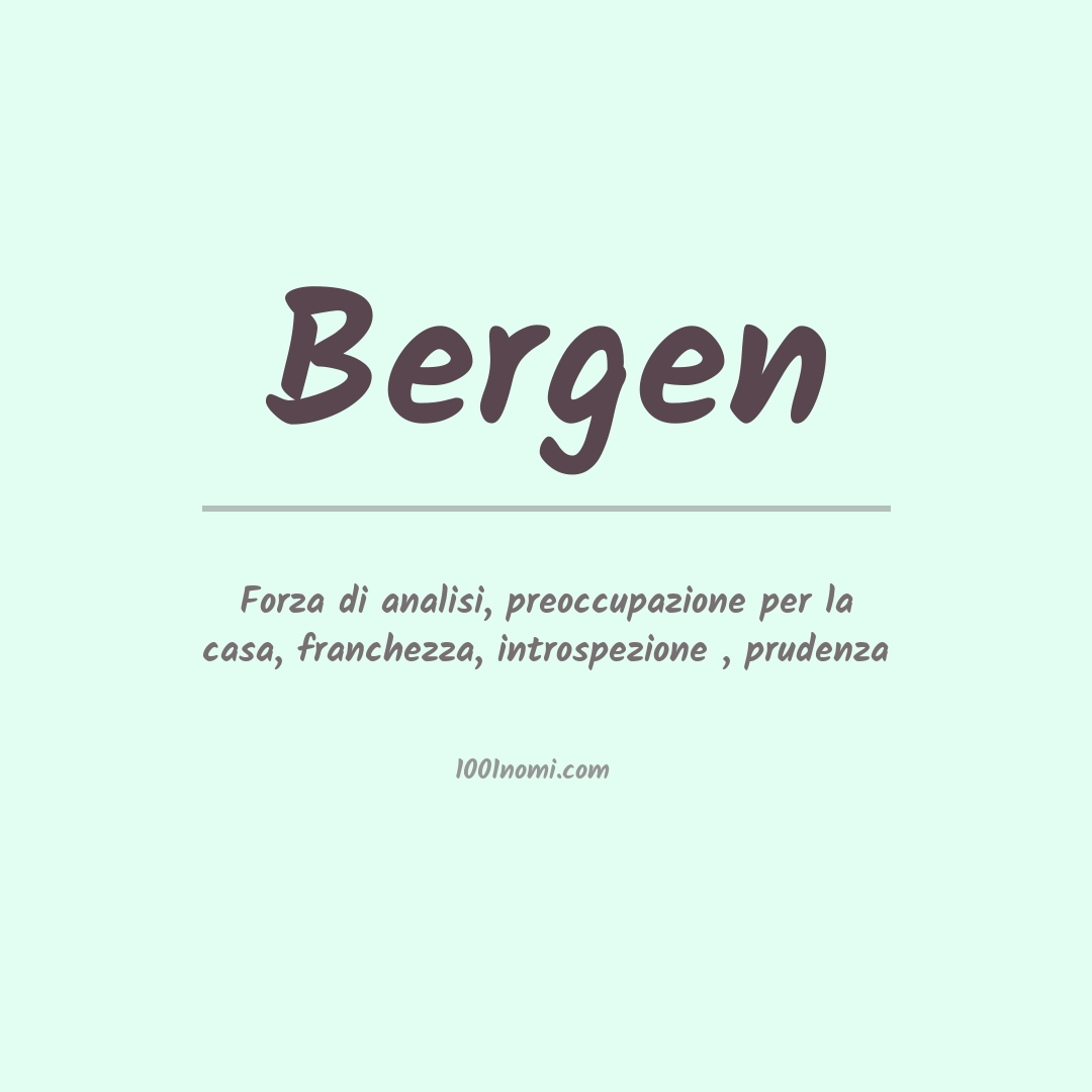 Significato del nome Bergen