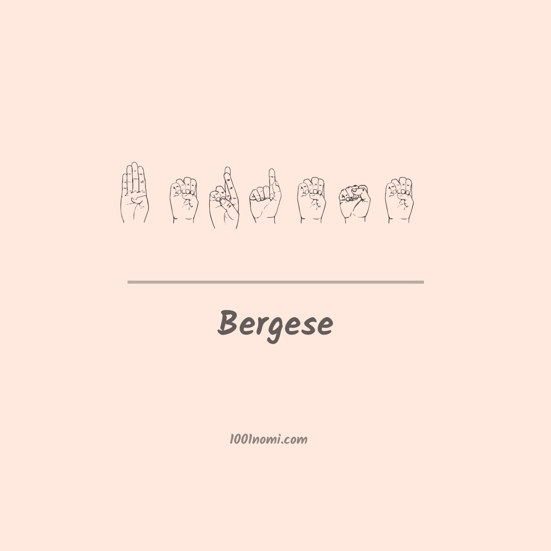 Bergese nella lingua dei segni Bergese nella lingua dei segni