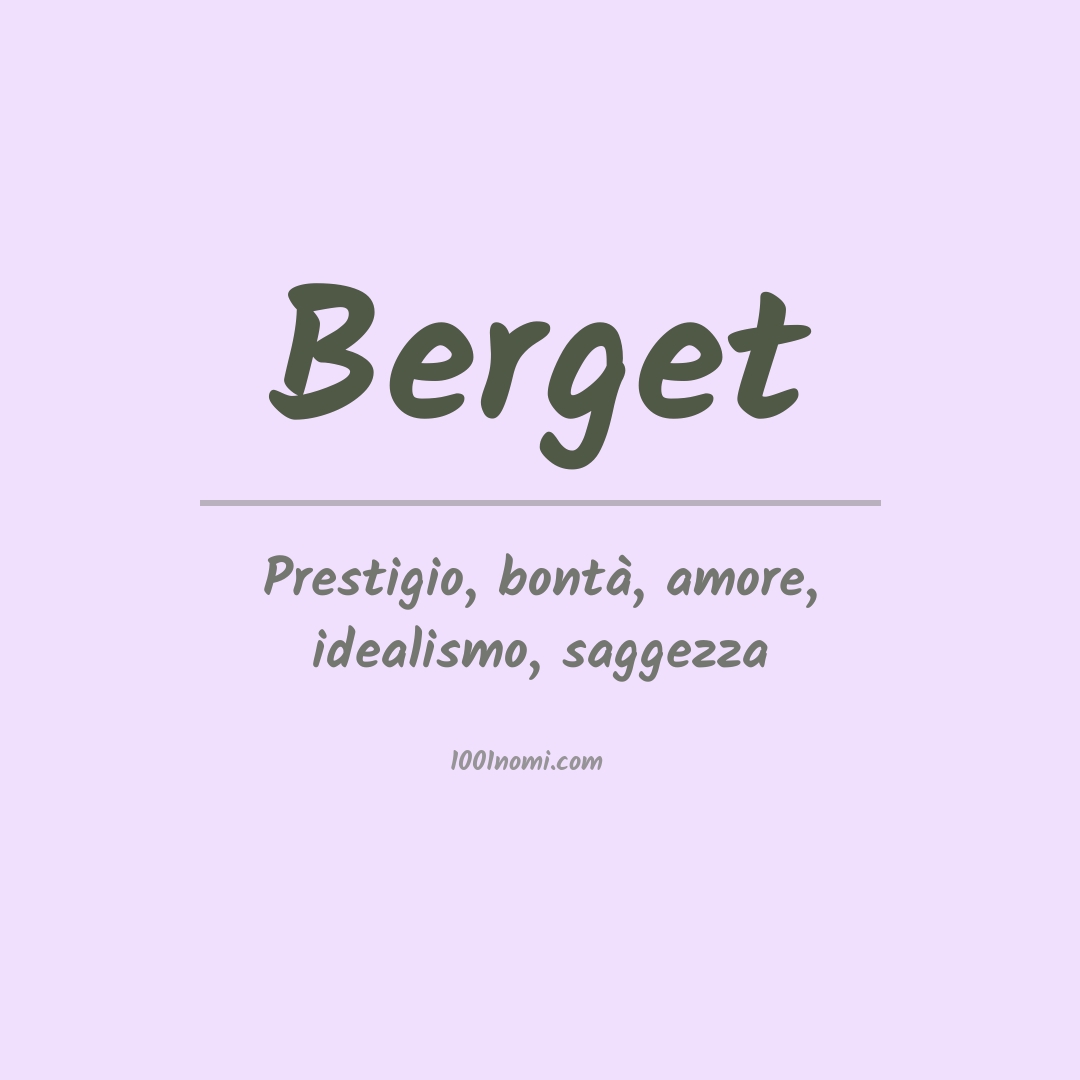 Significato del nome Berget