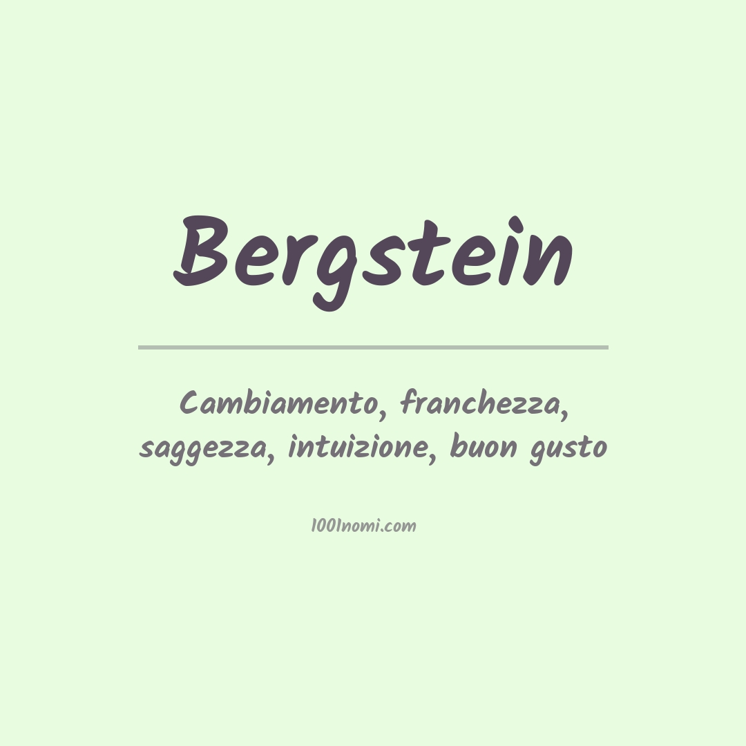 Significato del nome Bergstein