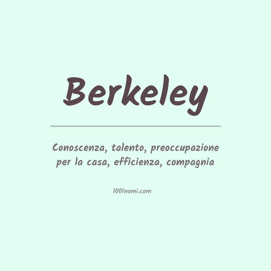 Significato del nome Berkeley