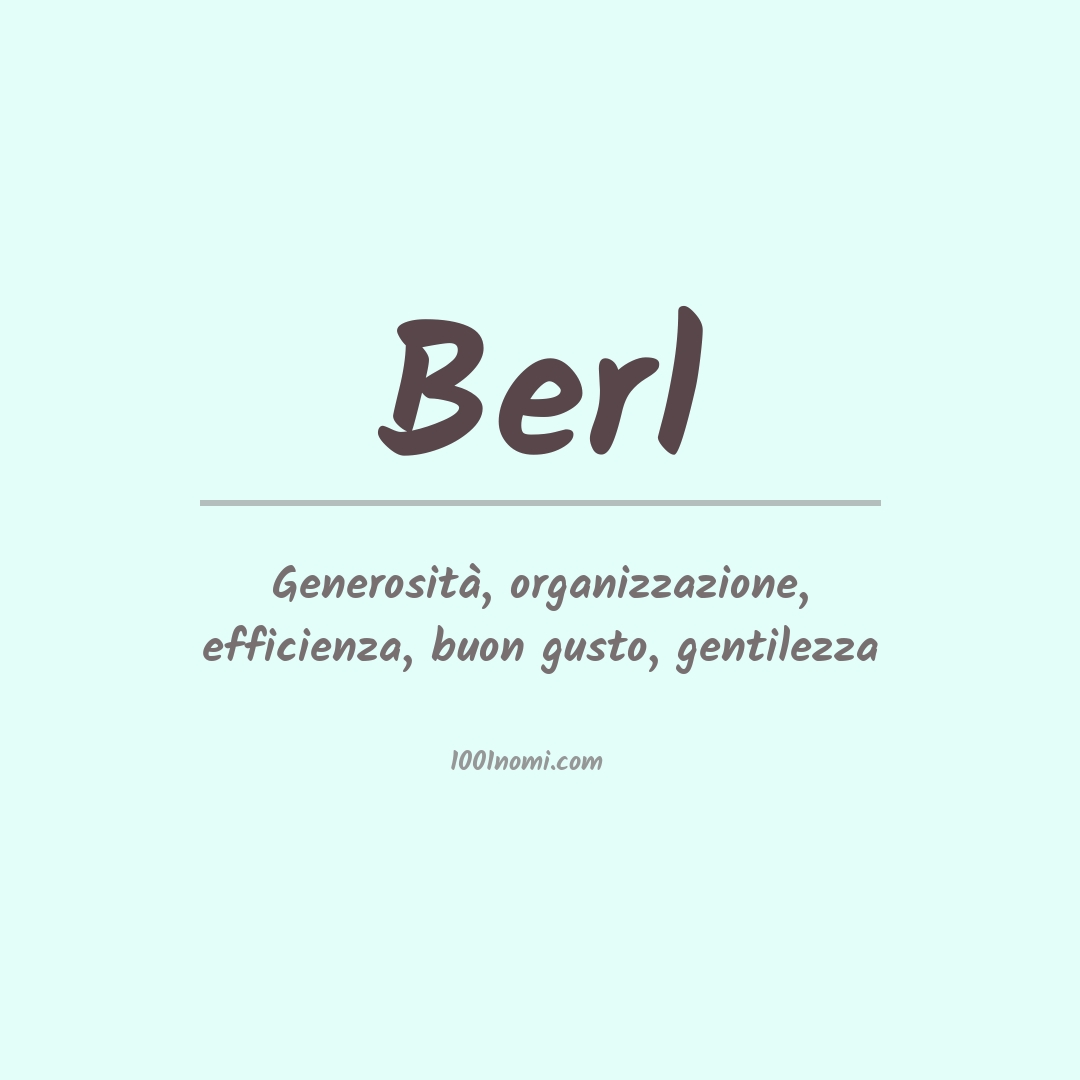 Significato del nome Berl