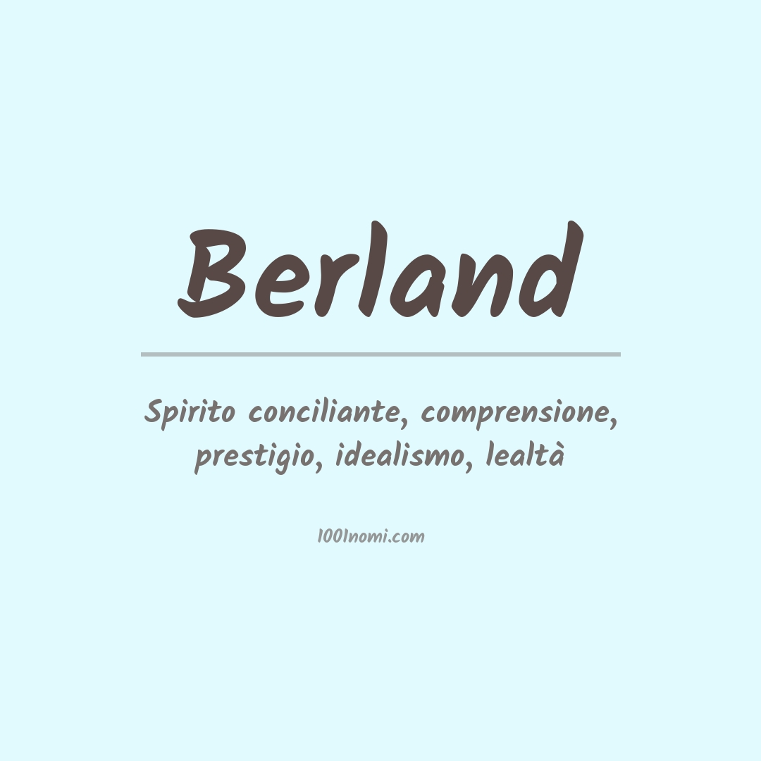 Significato del nome Berland