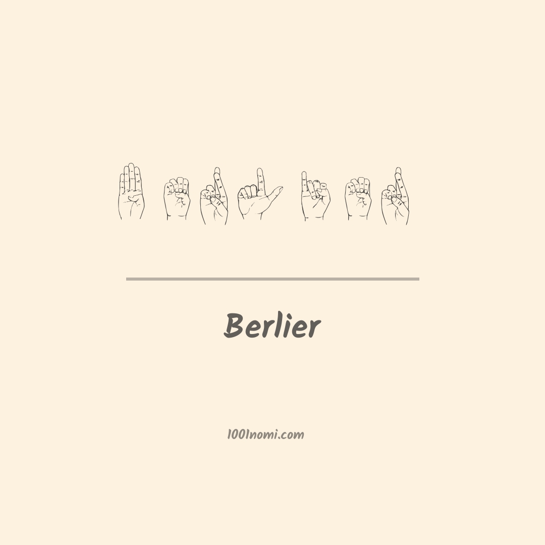 Berlier nella lingua dei segni Berlier nella lingua dei segni