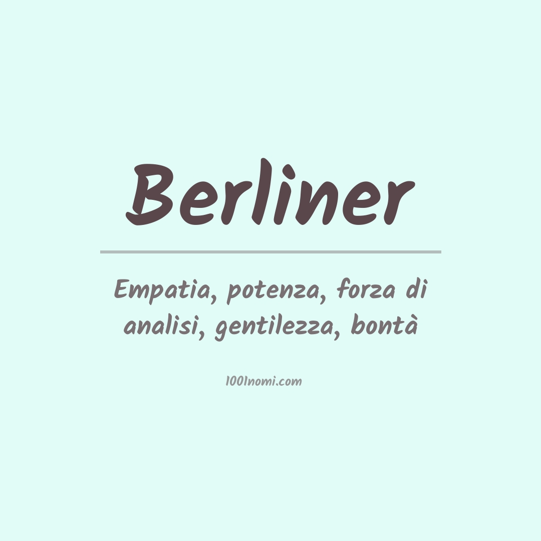Significato del nome Berliner