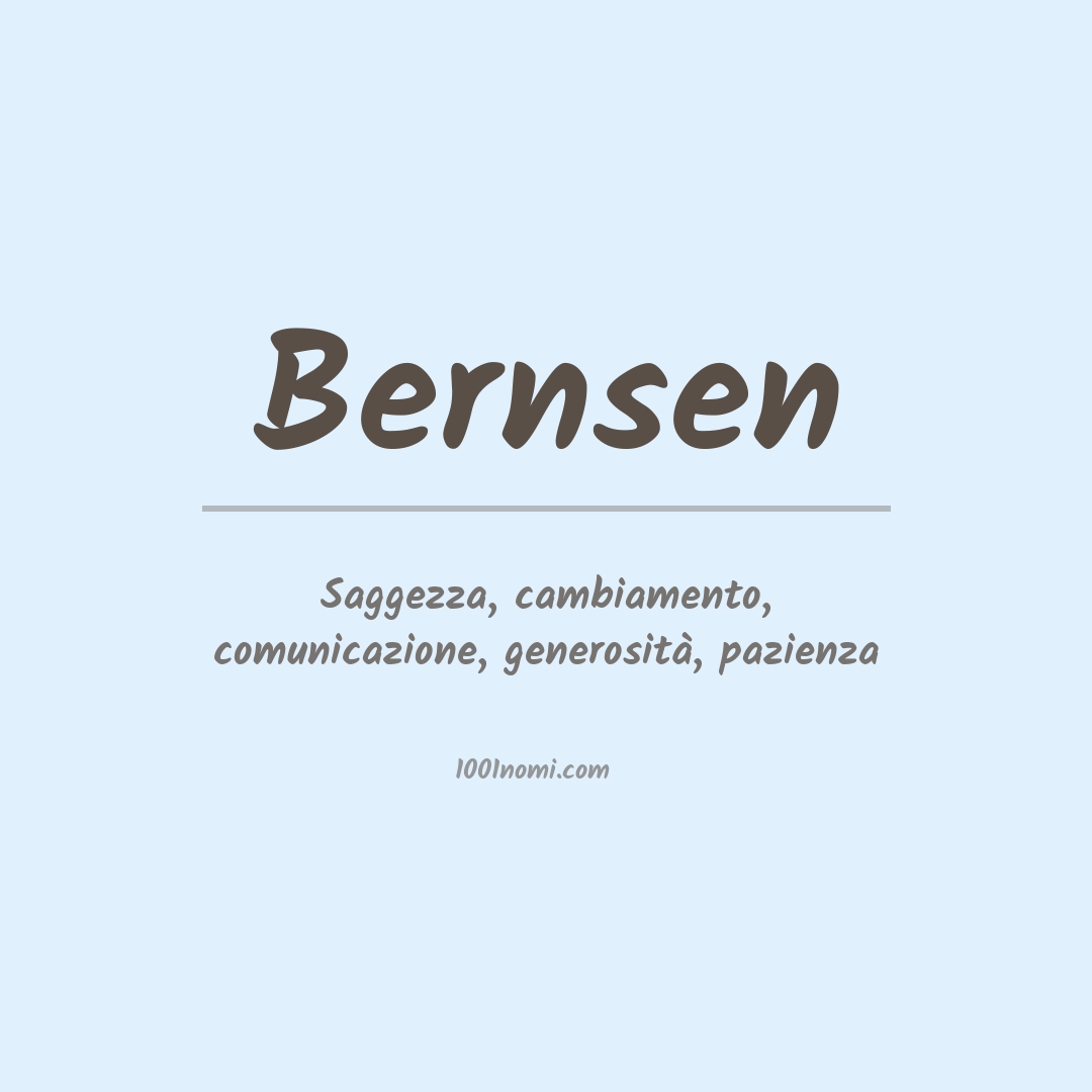 Significato del nome Bernsen