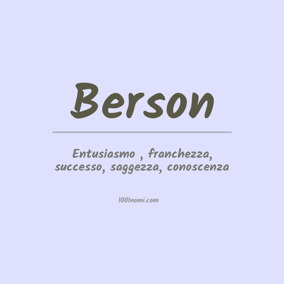 Significato del nome Berson