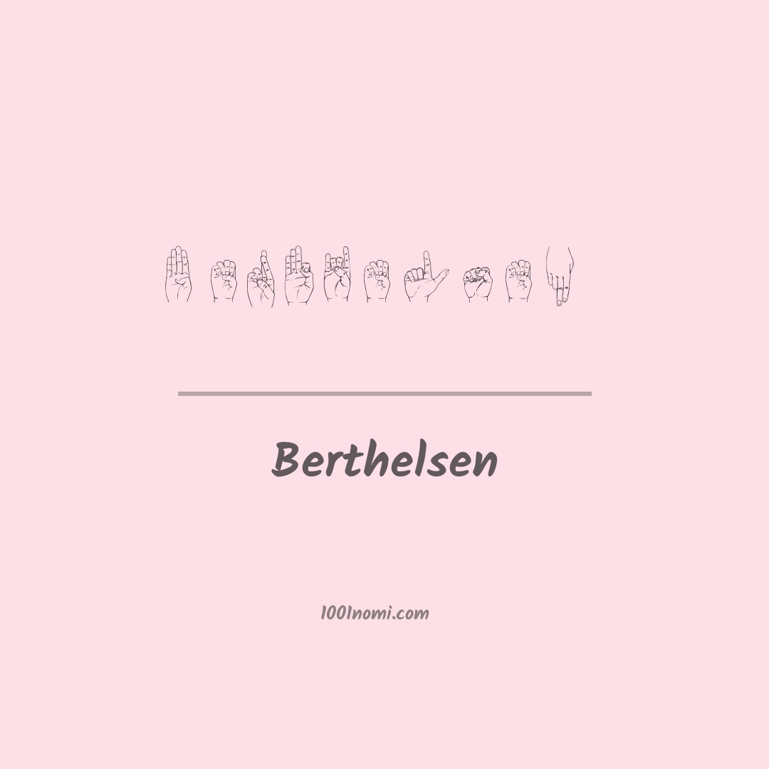 Berthelsen nella lingua dei segni Berthelsen nella lingua dei segni