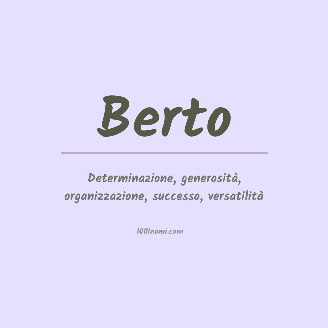 Significato del nome Berto