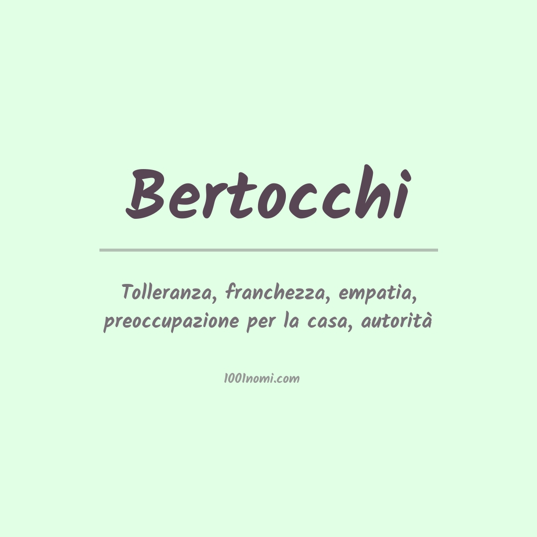 Significato del nome Bertocchi