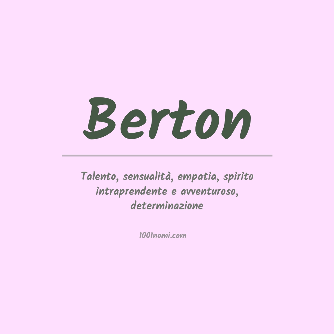 Significato del nome Berton