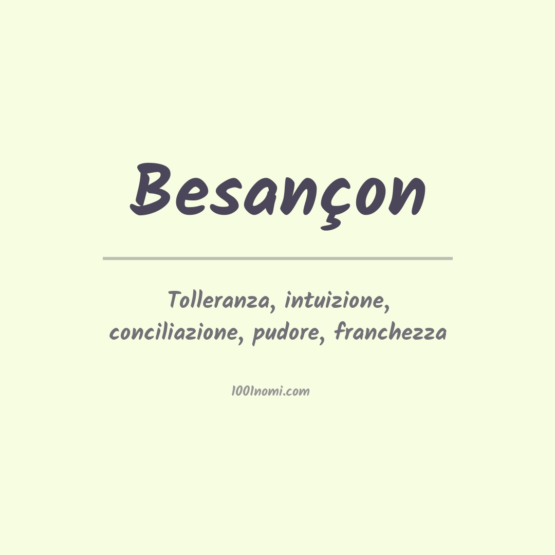 Significato del nome Besançon