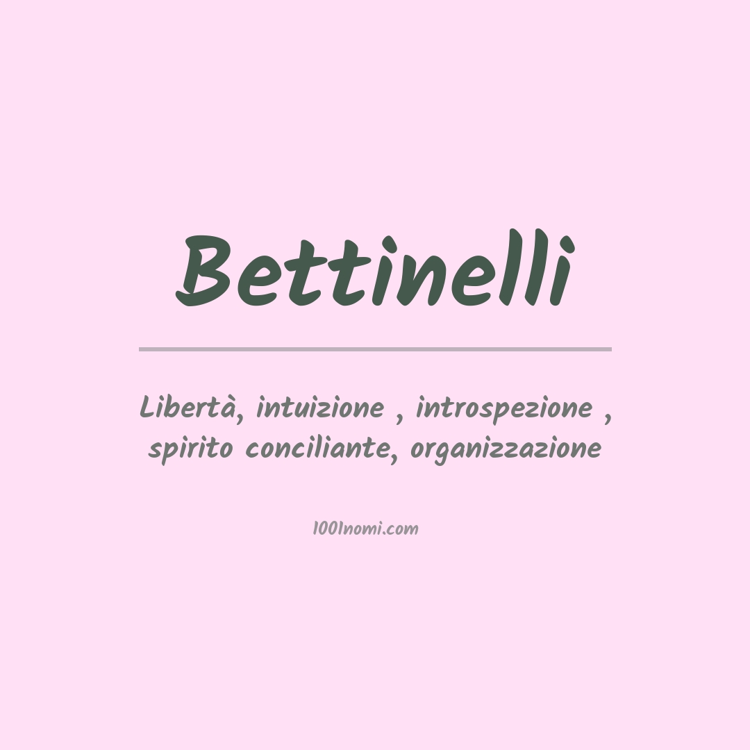 Significato del nome Bettinelli Significato del nome Bettinelli