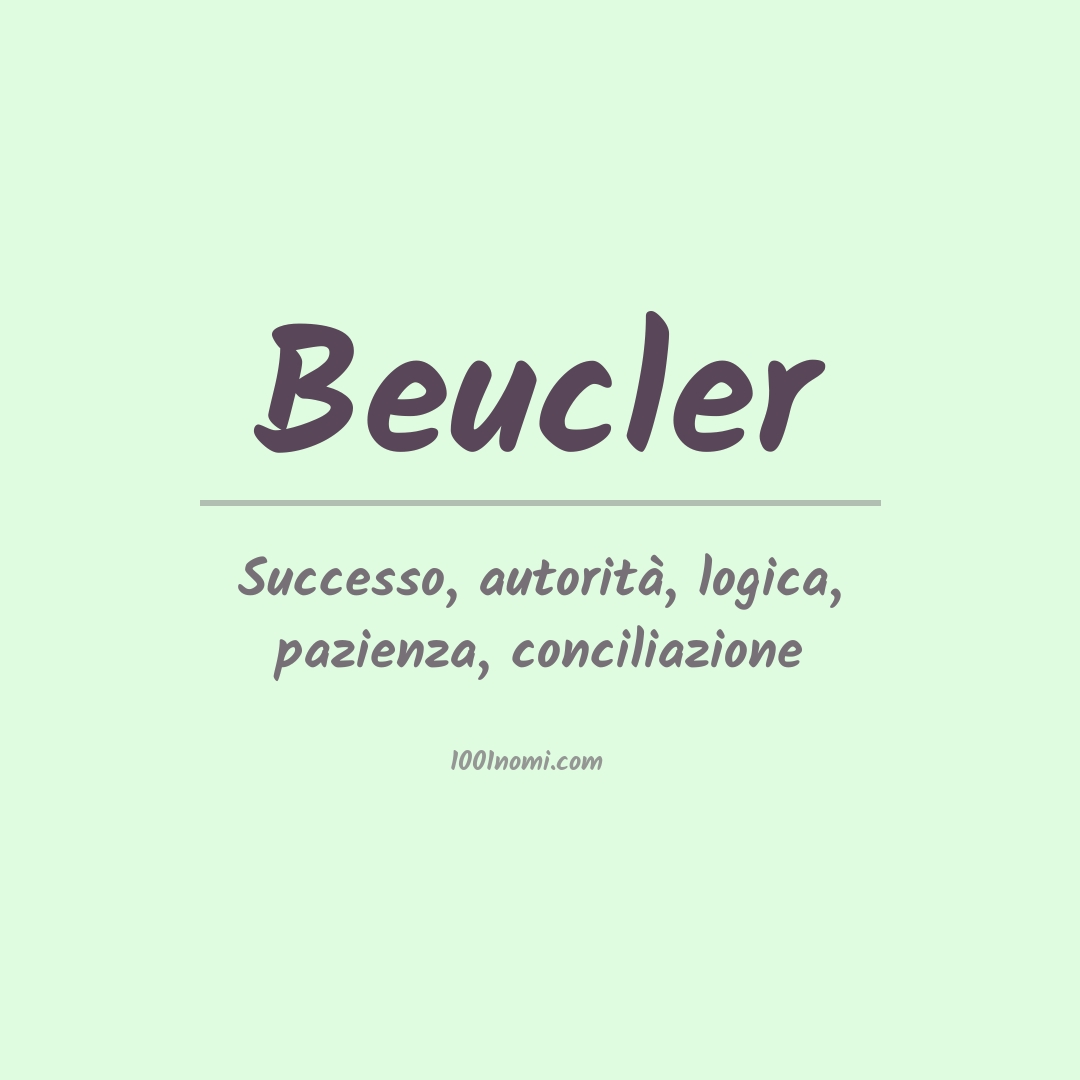 Significato del nome Beucler