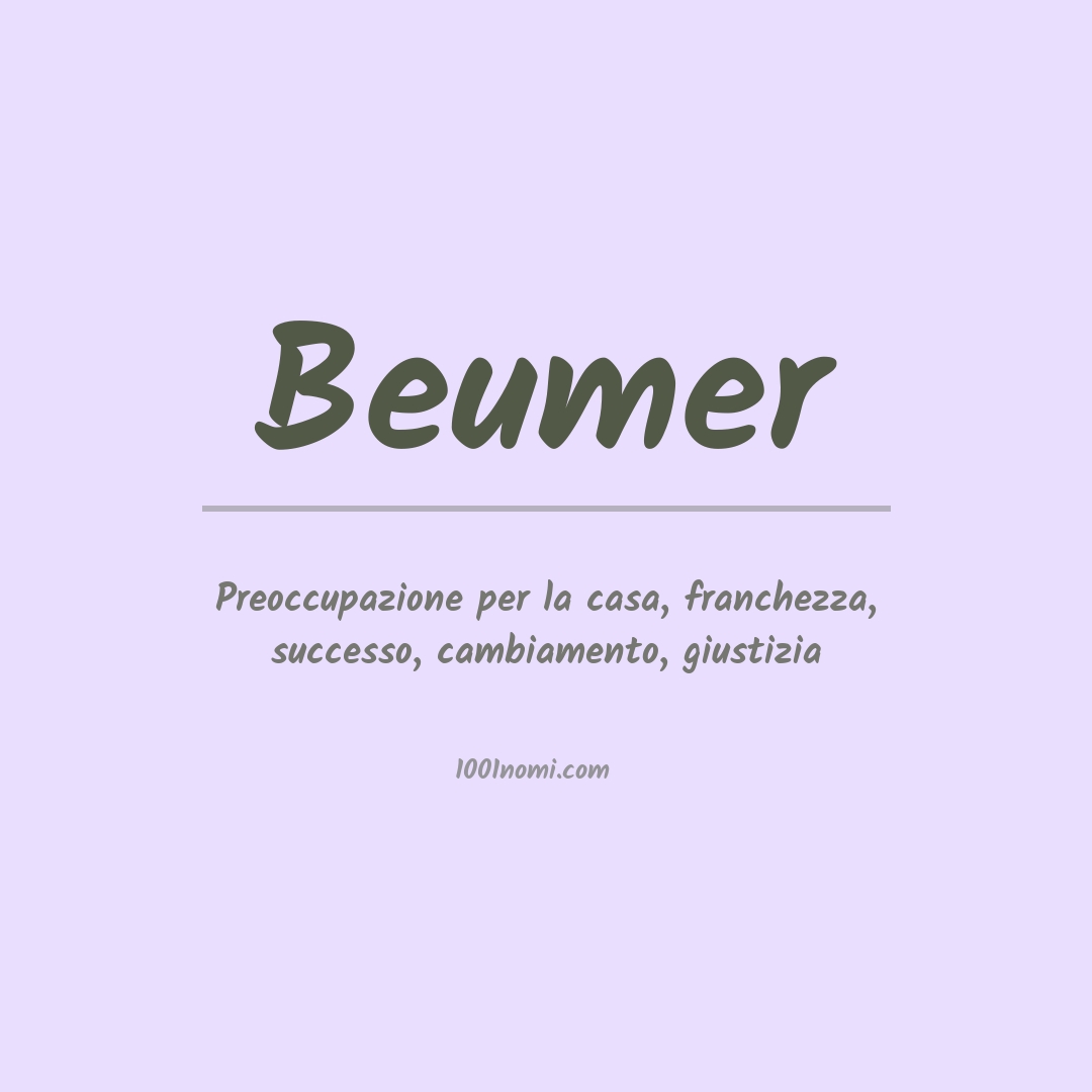 Significato del nome Beumer