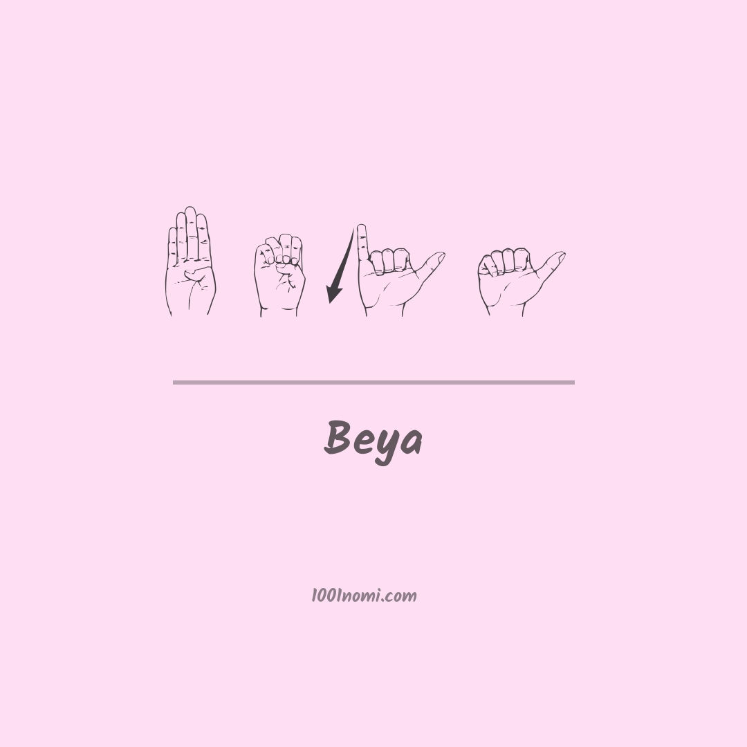 Beya nella lingua dei segni Beya nella lingua dei segni