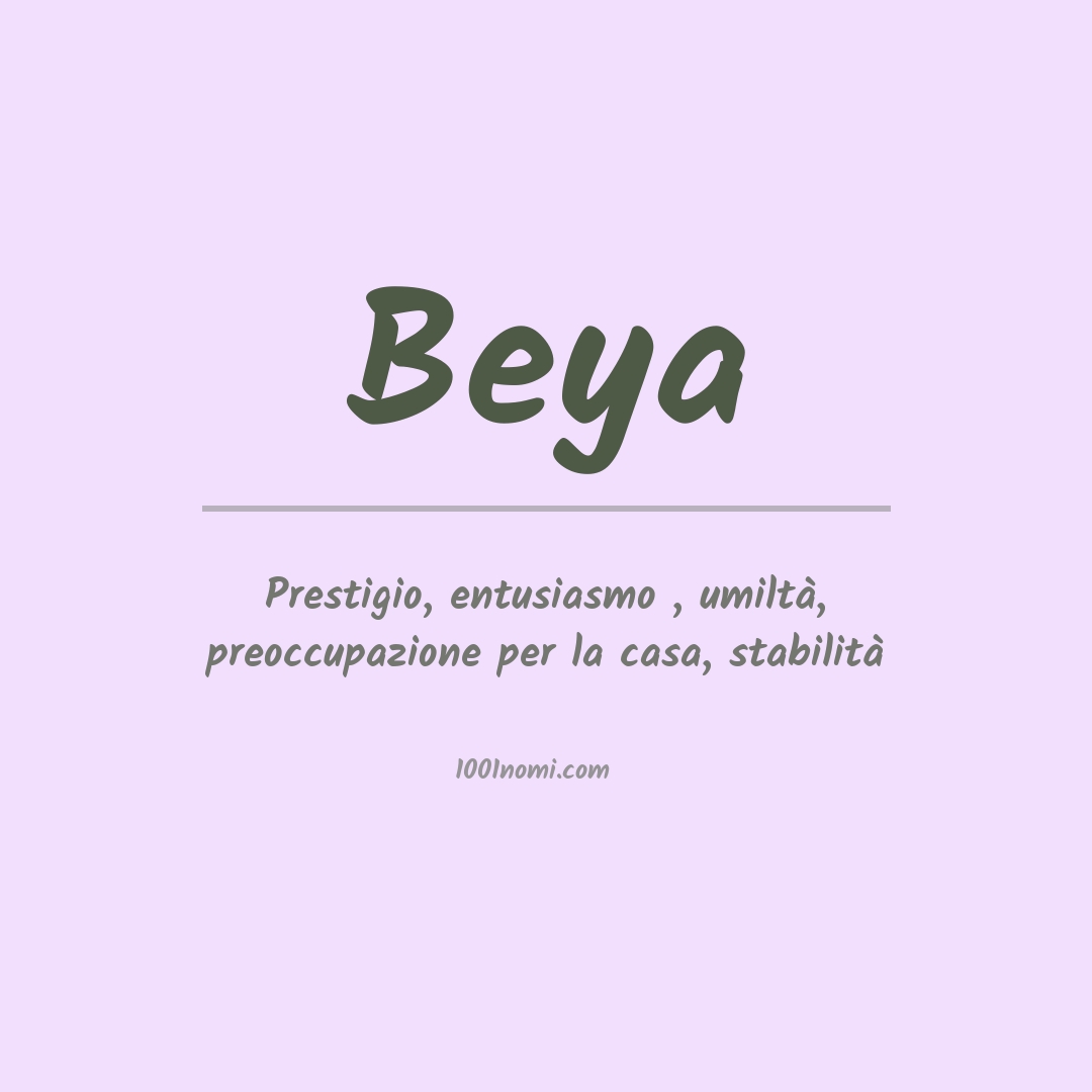 Significato del nome Beya Significato del nome Beya